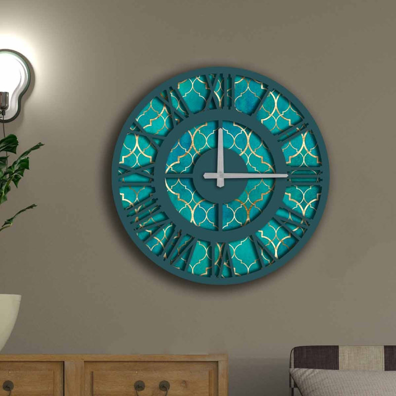 Horloge murale décorative élégante, 19,7 po de diamètre, 100% panneau de fibres à densité moyenne avec une épaisseur de 0,2 po | Nécessite 1 pile AA (non incluse) | Parfait pour la décoration intérieure, l'esthétique moderne et l'élégance intemporelle