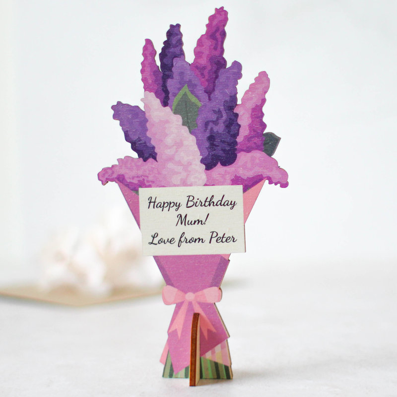 Personalised Birth Flower Card, July, Larkspur, Yes