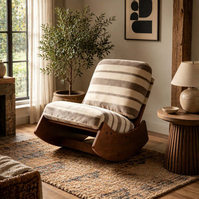 Chaise berçante confortable, fauteuil oscillant rembourré de haute qualité, structure en bois massif, parfaite pour les réglages multiples de la chaise de lecture pour la chambre à coucher et le salon