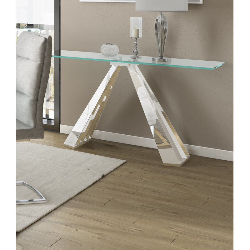 Izabella Clear Glass Console Table