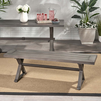 Banc de salle à manger d'extérieur moderne en aluminium