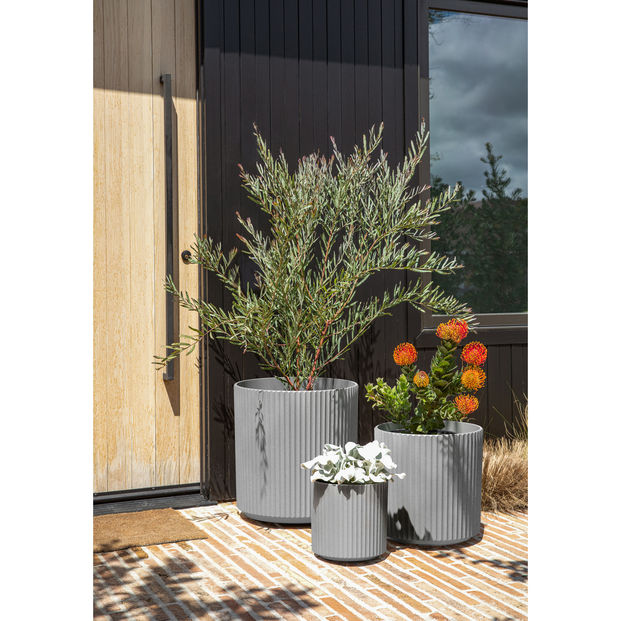 Demi Series Round Planter Set of 3, Gray