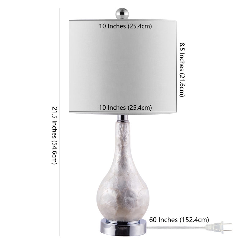 Ivory Seashell Resin Table Lamp with White Shade