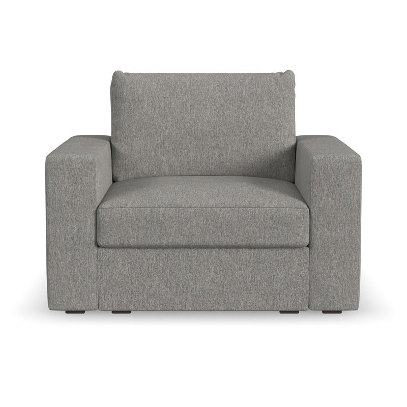 Fauteuil modulaire en polyester à accoudoirs larges de 49 po Flex, Mélange de polyester bleu Flex