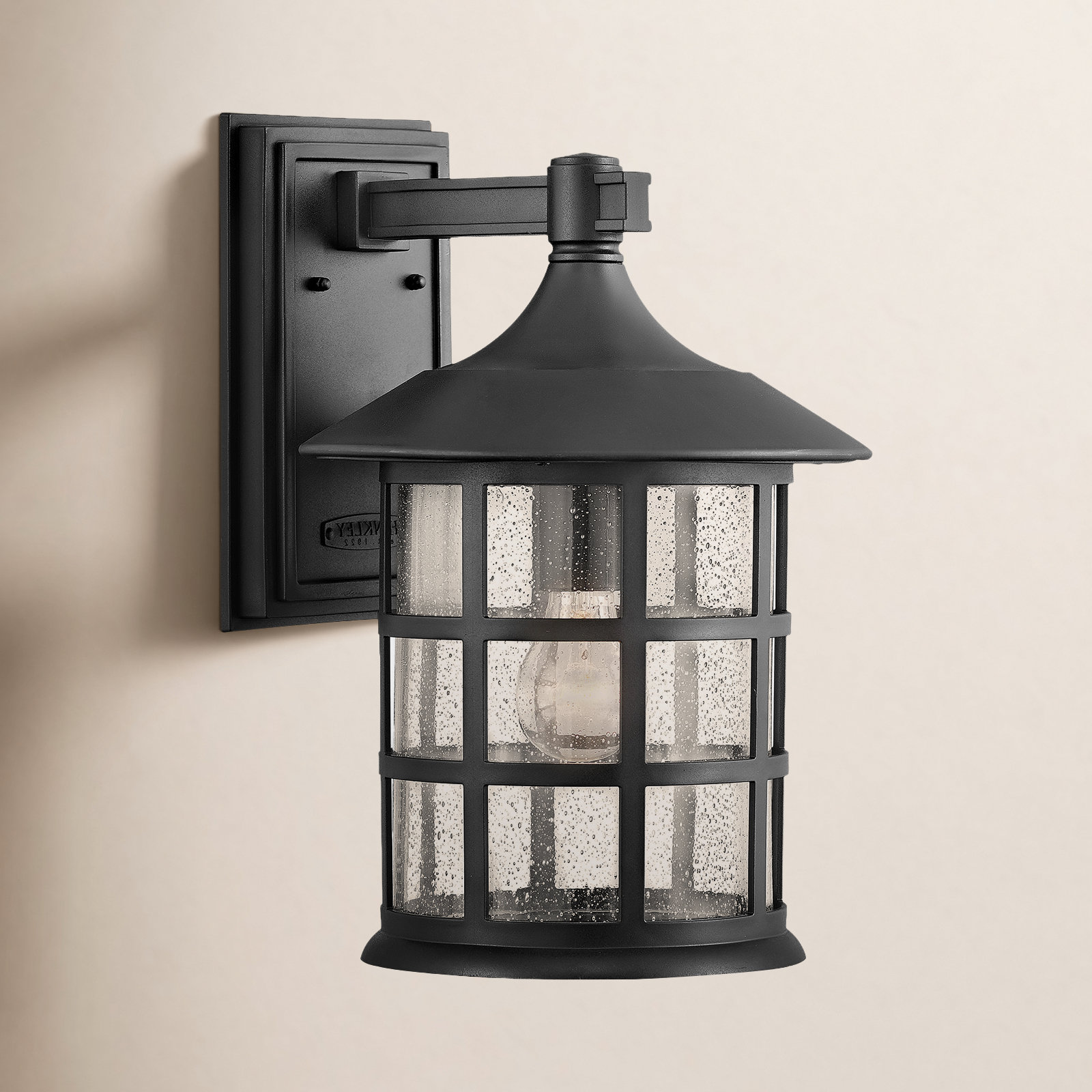 Freeport Outdoor Wall Lantern, 12.25" H x 8" W x 9" D, Textured Black