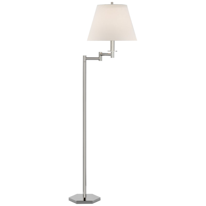 Olivier Swing Arm Floor Lamp, Polished Nickel