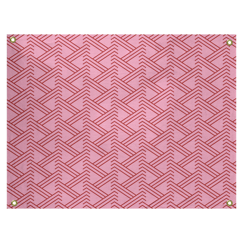 Tapisserie murale en polyester zig à la fête hol zag, H 1 po x l 36 po x P 26 po, Cramoisi / rose