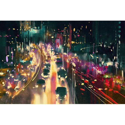 Street at Night par Grandfailure - Photographie sur toile tendue