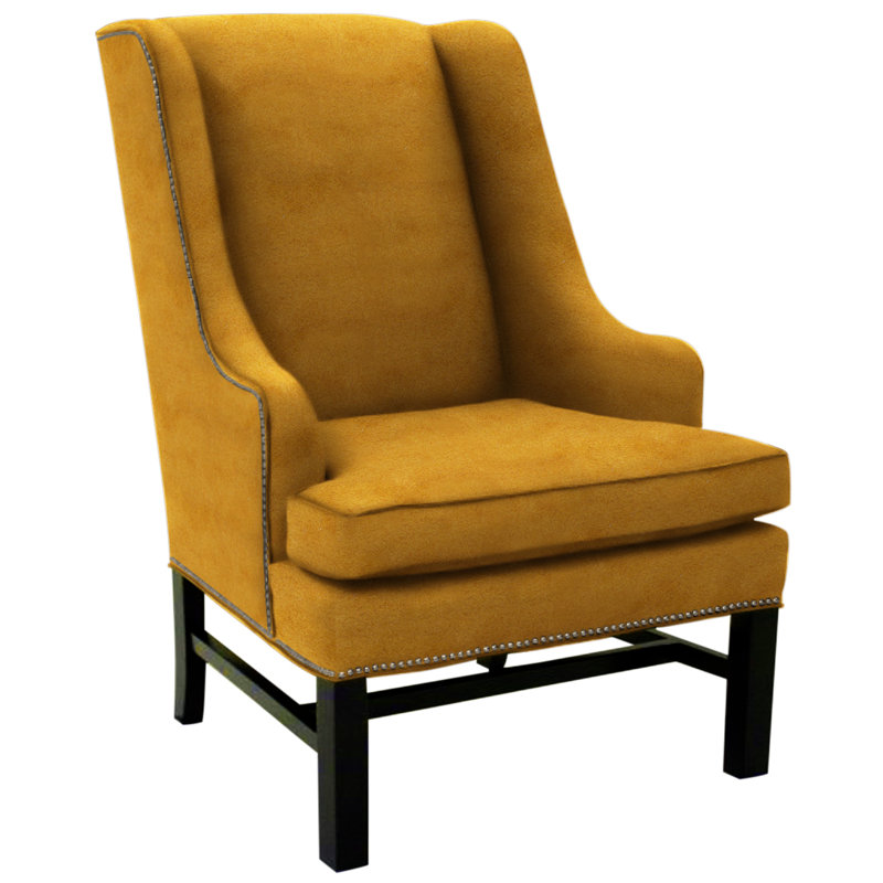 Wingback Chair, Brussels Oyster, Brushy Bayou