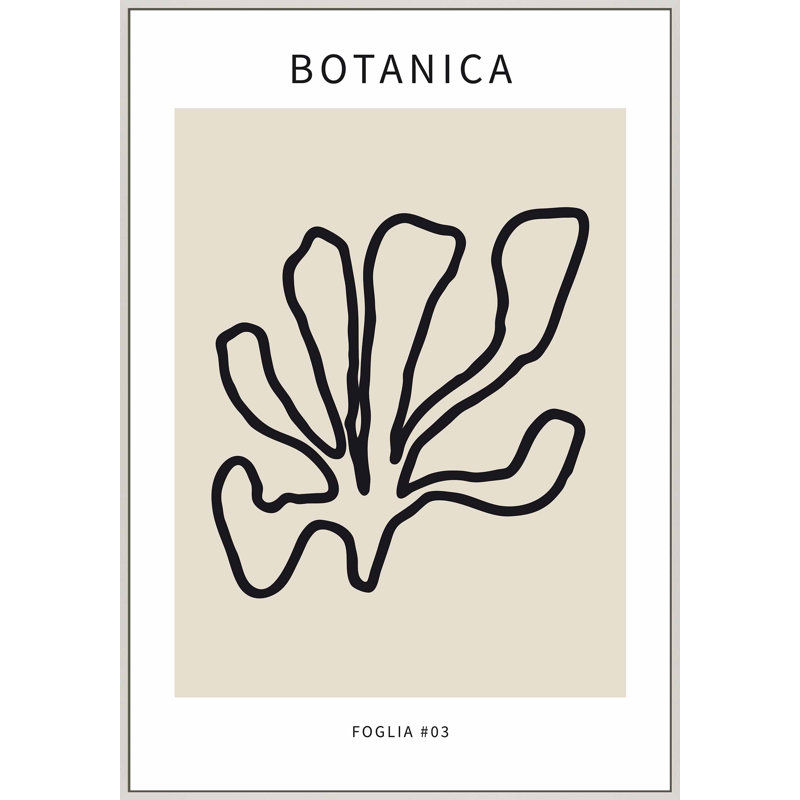 Foglia Botanica 1 Print by Romina Gadler, White Framed Canvas, 38" H x 26.5" W x 1.25" D