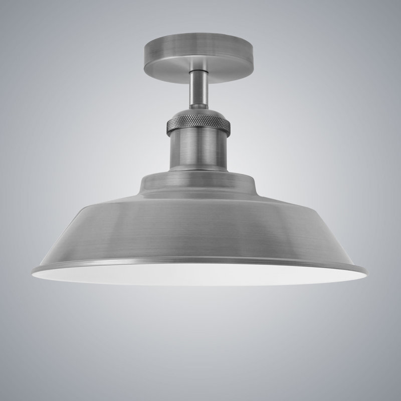 Kymani Semi Flush Mount, Satin Nickel