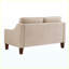 Canapé Canapé 2 places avec coussin de siège à ressorts, canapé rembourré en velours avec pieds en bois d'hévéa massif et housses amovibles, assemblage facile pour le salon, la chambre à coucher - taupe