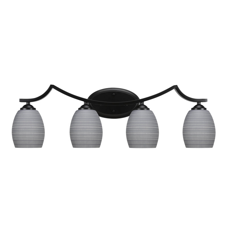 Zilo 4 Light Bath Bar, Gray, Matte Black