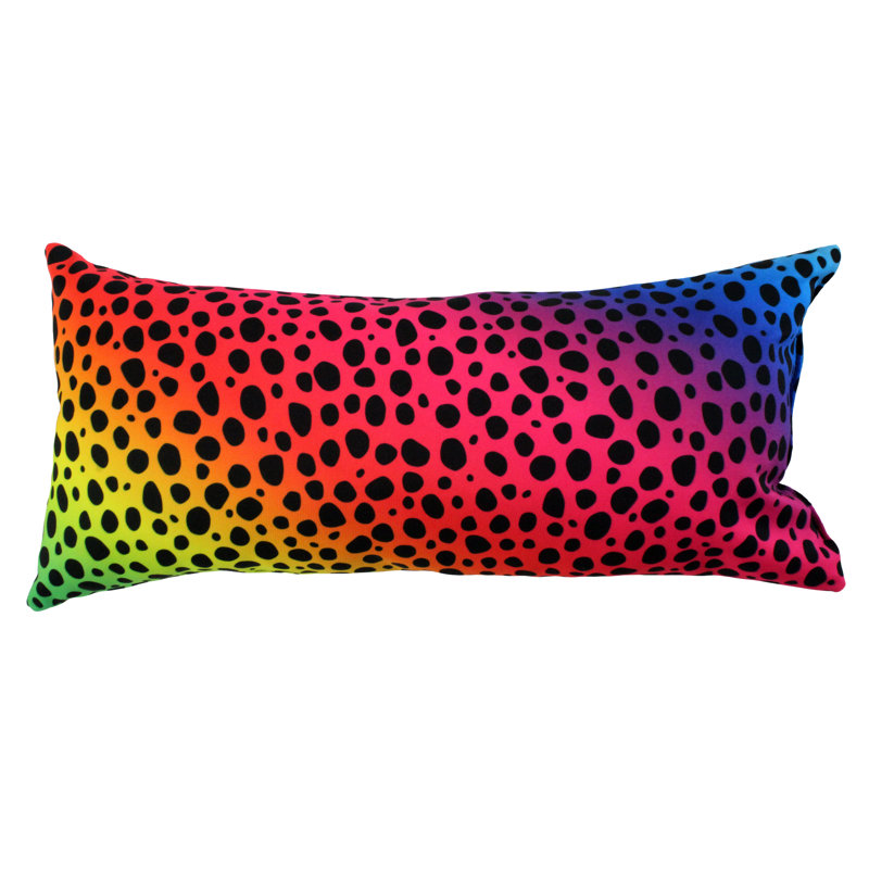 Housse de coussin rectangulaire et insert en polyester Emer, Dégradé arc-en-ciel