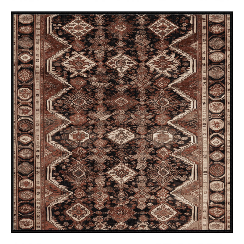 Tapis brun lavable à la machine, Carré 6 pi