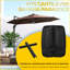 Base de parasol en porte-à-faux Outsunny, 165 lb Capacité, porte-parapluie sur roulettes décalé portable, mobile, robuste, remplissable avec de l'eau ou du sable, noir