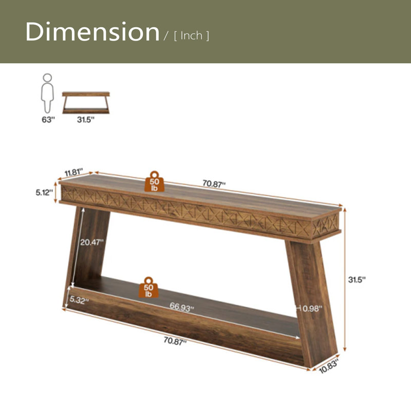 Two-Tiered Sofa Table,Versatile Entryway Table,Console Table