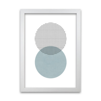 Blue And Black Abstract Circles - Print