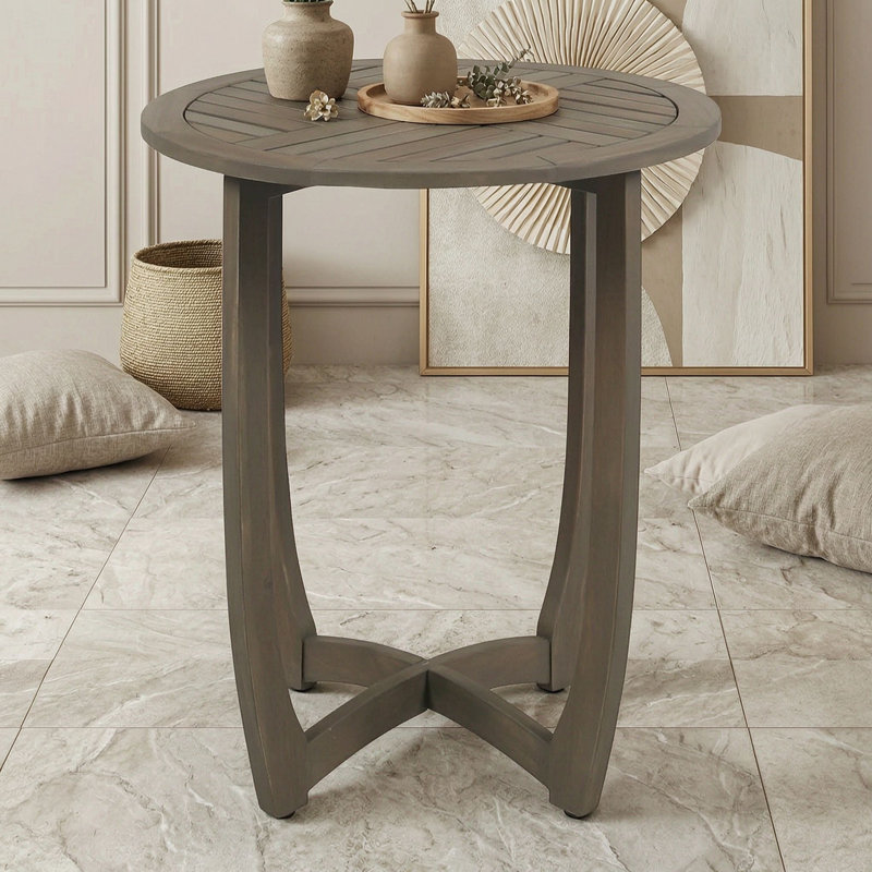 Table de bistro ronde en bois