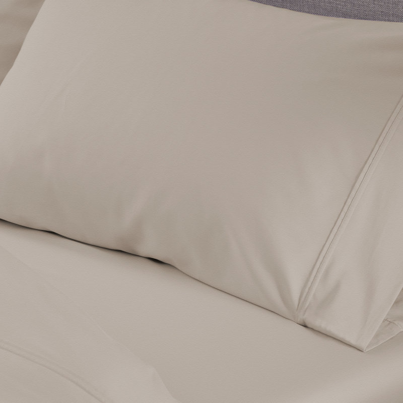 Beige King Size Polyester Pillowcase Set