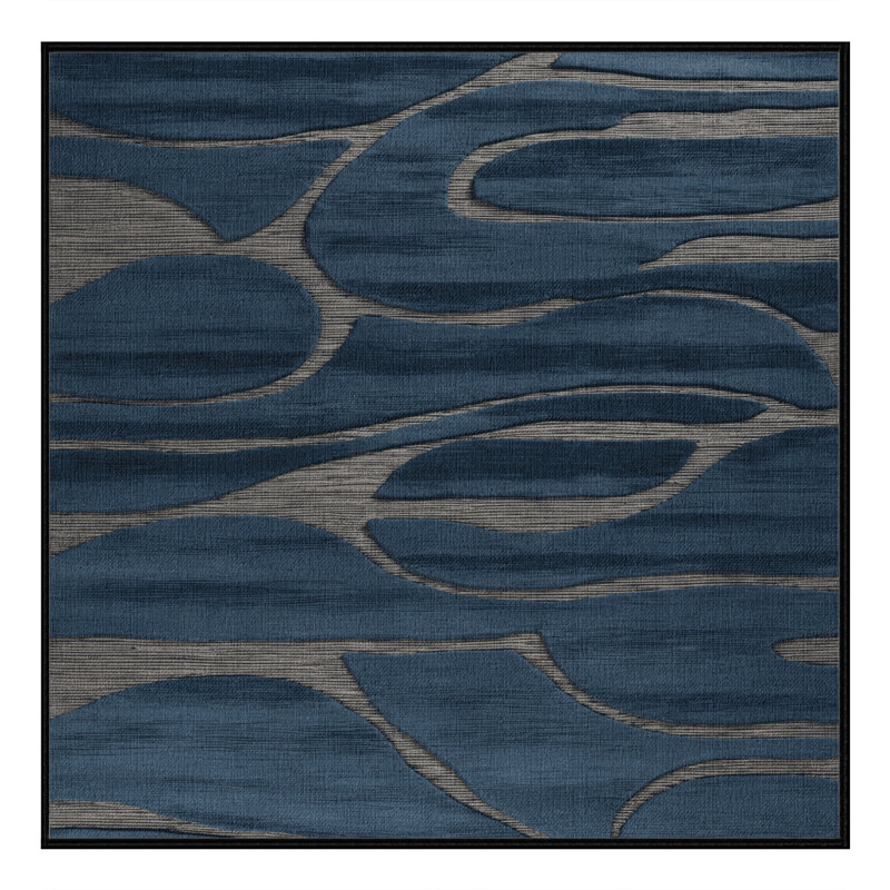 Tapis abstrait gris lavable à la machine