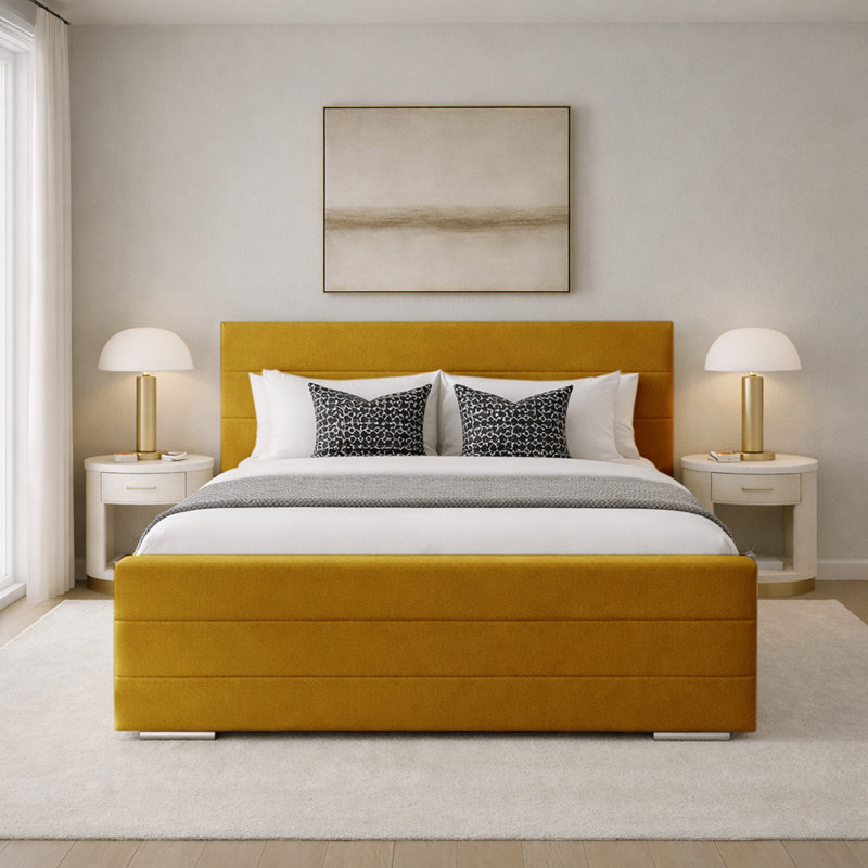 Upholstered Bed, Kingsize (5'), Turmeric