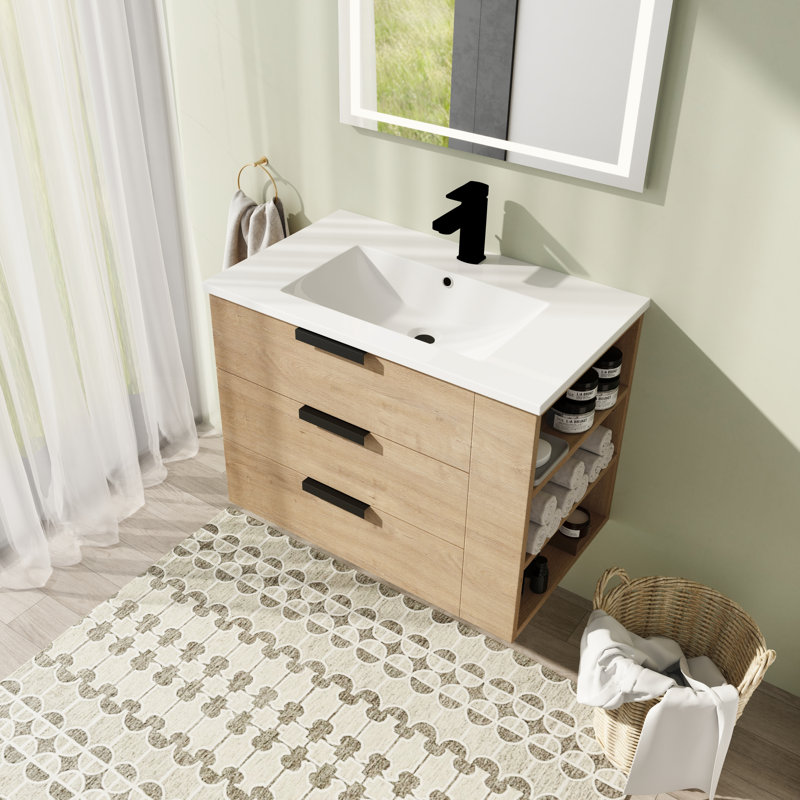 30'' Single Bathroom Vanity with Resin Top