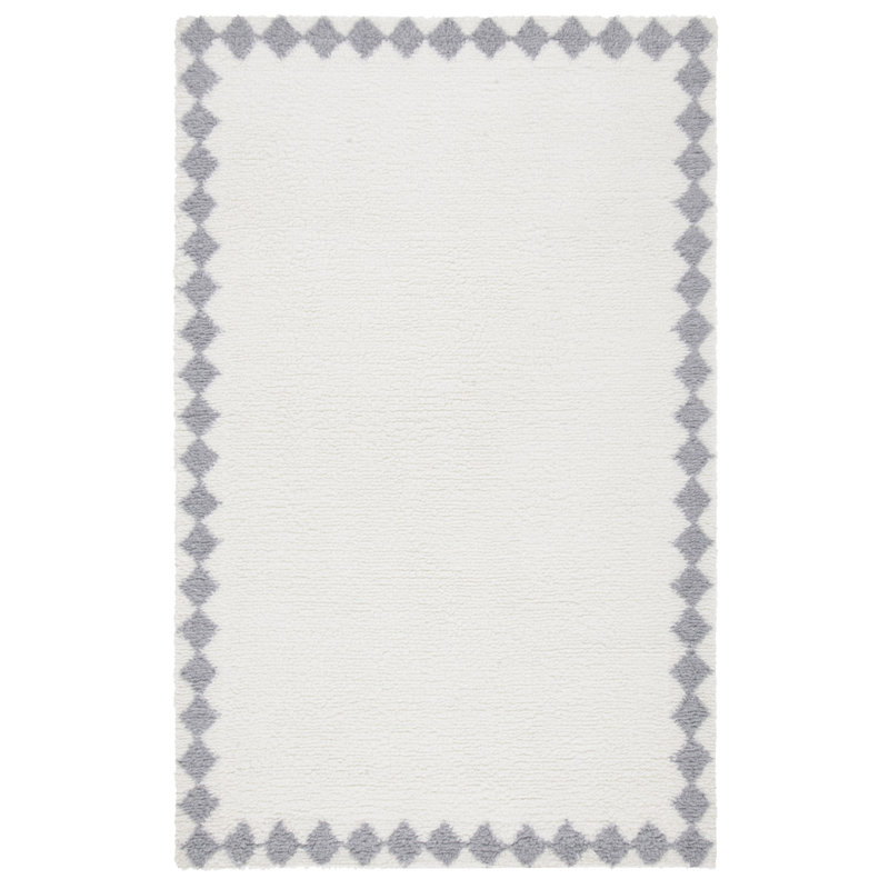 Vermont Hand Tufted New Zealand Wool And Cotton With Latex Geometric Rug, Rectangle 4' x 6'