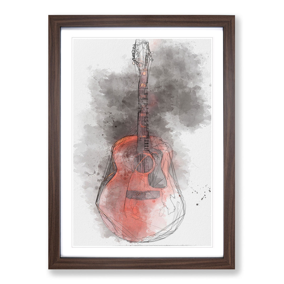 Abstract Guitar - Single Picture Frame Painting on MDF