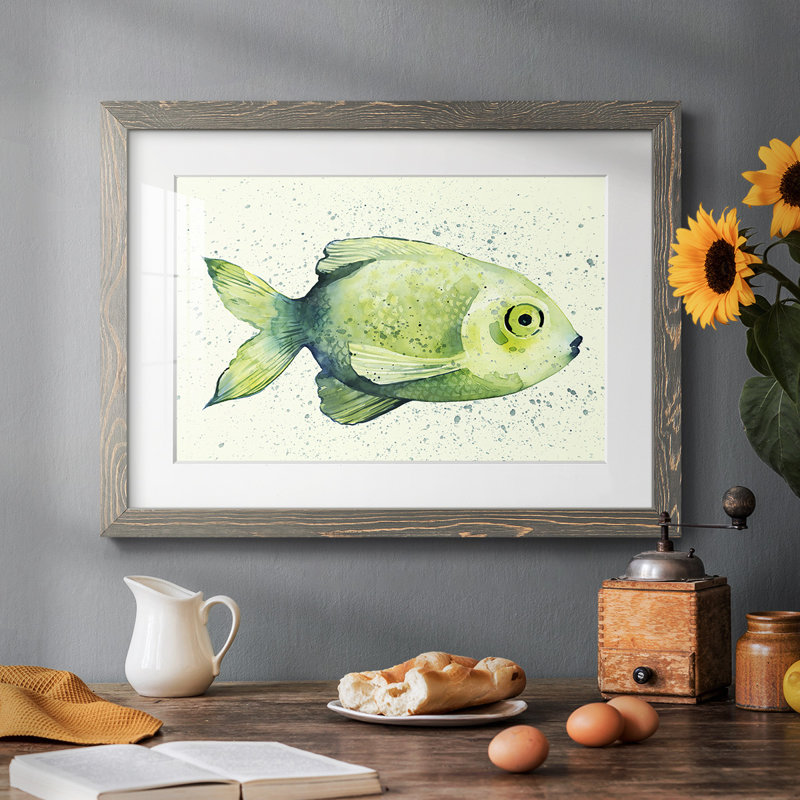 " Speckled Freshwater Fish II ", Gray, 22" H x 32" W x 1.5" D