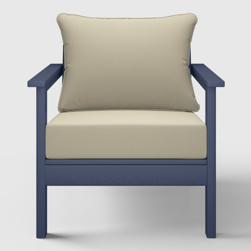 Chaise profonde avec coussins (ensemble de 2), Beige, Marine