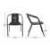 Outdoor Folding Black Silk Screen Table and Chairs Set for 6 People