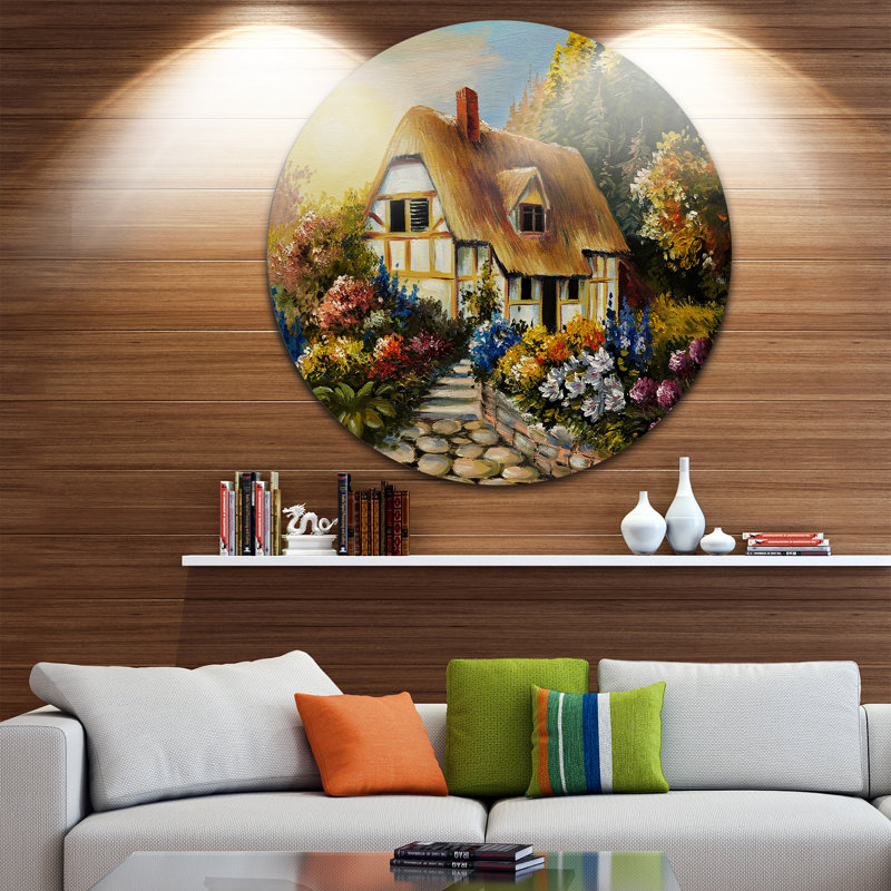 Peinture à la maison de fée Cityscape, H 38 po x l 38 po x P 1 po, Métal
