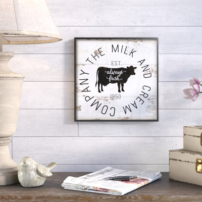 «Milk and Cream Company Vintage Sign», art mural
