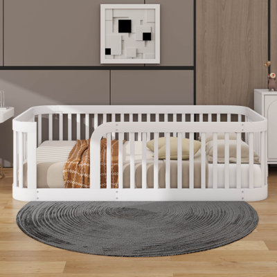 Élégant cadre de lit simple en bois avec clôture chic