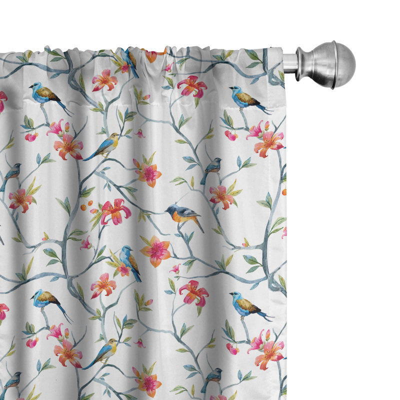 Watercolor Semi-Sheer Rod Pocket Curtain Panels, 28" x 84"