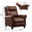 33.5" Wide Traditional Breathable Top Grain Genuine Leather Pushback Recliner (Set Of 3)-1872548633