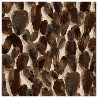 Brown Cactus Pattern Bath Mat