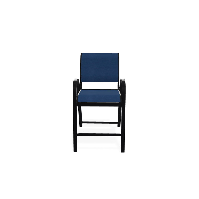 Tabouret de bar 42 po Holna, Cobalt 35D Sunbrella®, Noir texturé