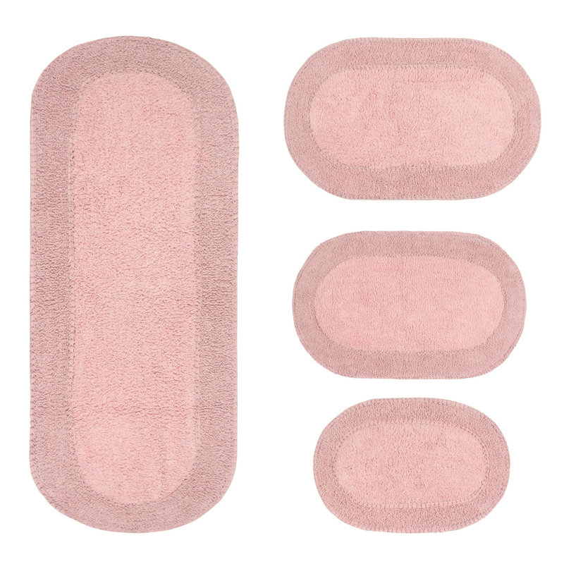 Tapis de bain 100% coton Eveland, Rose