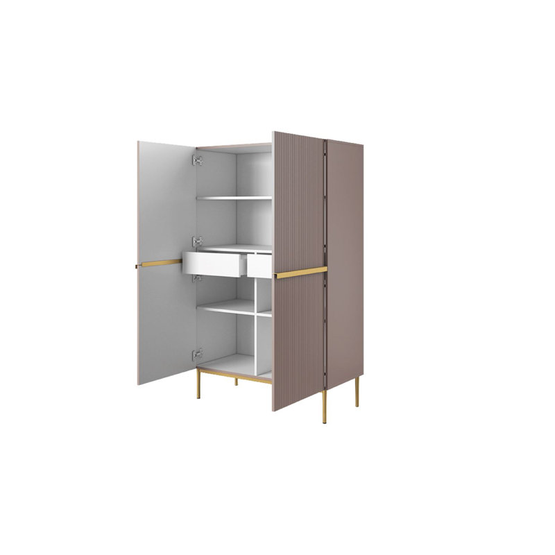 Alessja 2 Door Manufactured Wood Wardrobe, Anticrosa/Gold