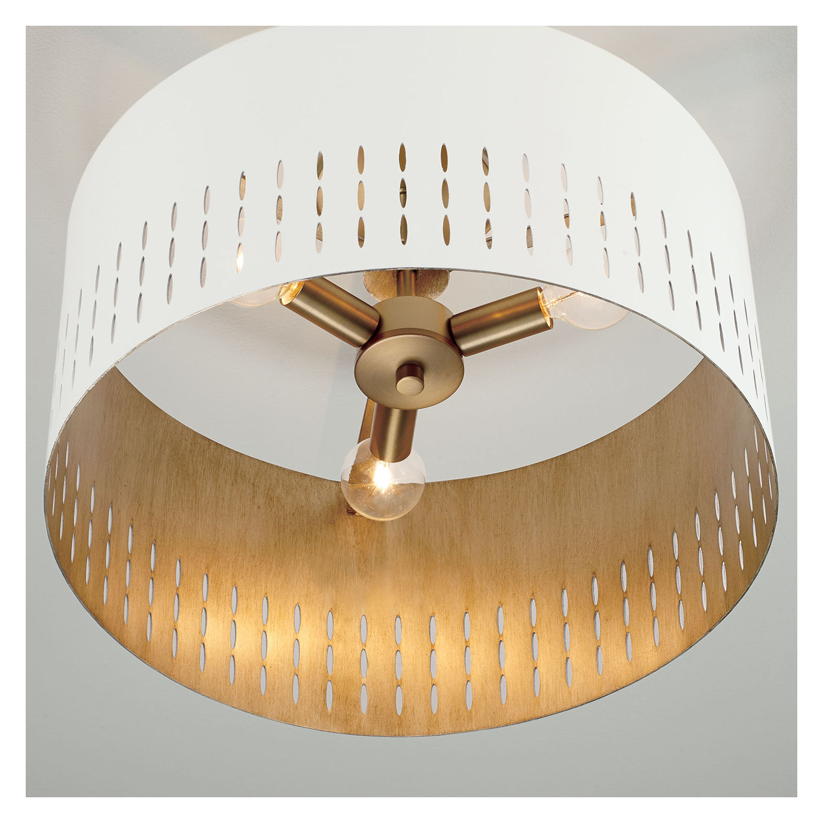 Emelia 3 Light Metal Semi Flush Mount