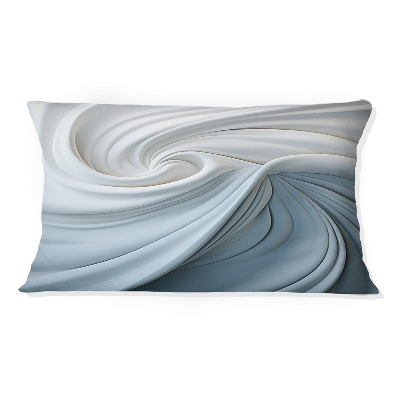 Coussin décoratif blanc et bleu Zen Zephyr Spiral II - Abstract Spirals