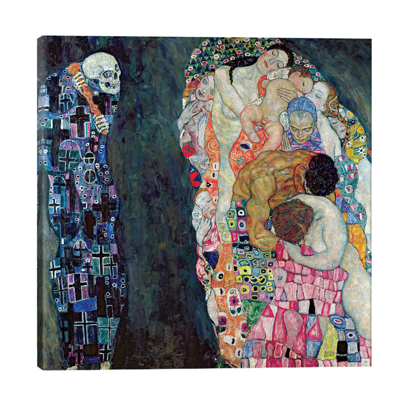 Death And Life, C.1911 by Gustav Klimt - Wrapped Canvas Painting, No Frame, 93.98 cm H x 93.98 cm W x 3.175 cm D