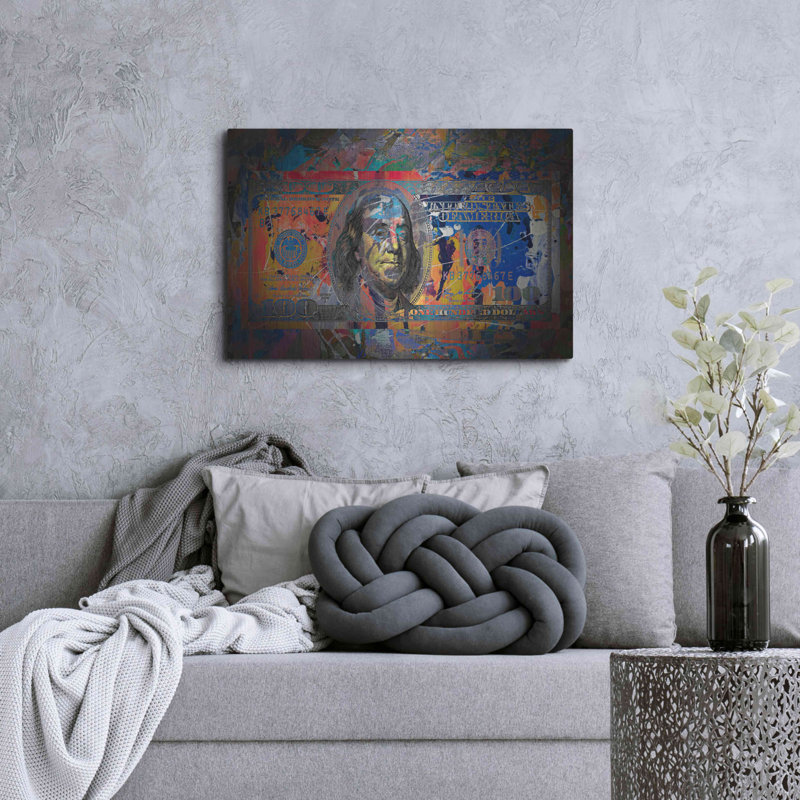 «Benjamin's H Cents», art mural en métal, H 24 po x l 36 po