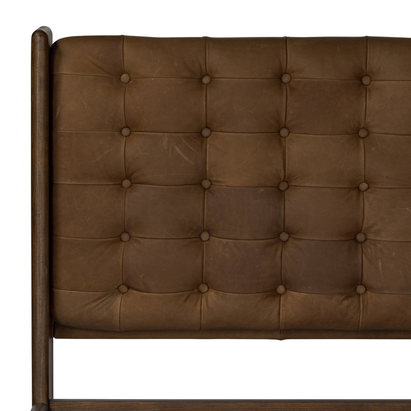 Halston Leather Bed, Heirloom Sienna, Queen