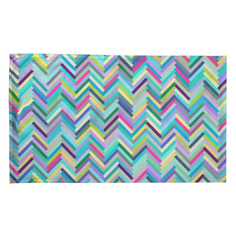 Torchon Herringbone, Bleu, Sergé de coton