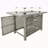43" Propane Gas Fire Pit Table, 60000 BTU Rectangular Open Weave Wicker Fire Pit With Glass Wind Guard For Outside Patio Deck Garden Backyard-1677861683