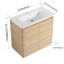 Meuble-lavabo autoportant de 36 pouces avec lavabo en céramique blanche et portes à fermeture en douceur, fabrication en contreplaqué durable