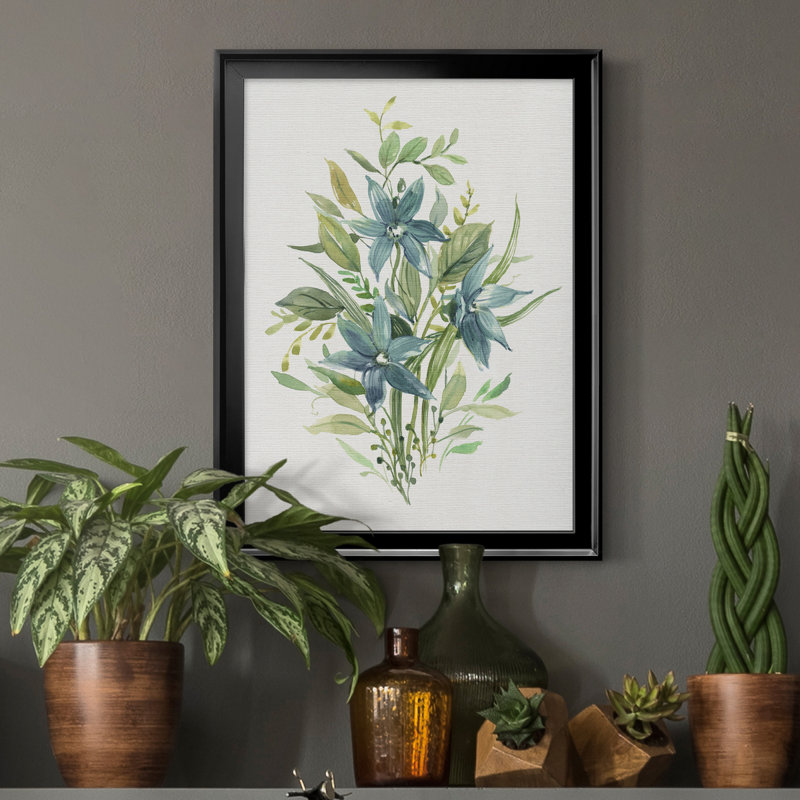 «Greenery I» - Peinture sur toile encadrée, Noir, H 18,5 po x l 24,5 po x P 1,5 po